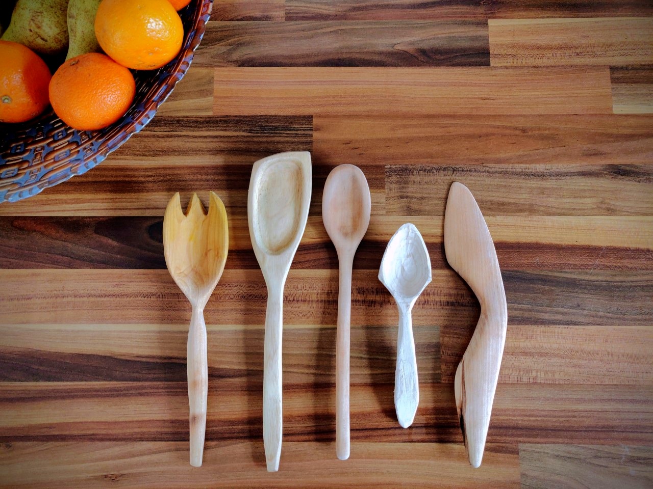 Hand-carved spoons and servers