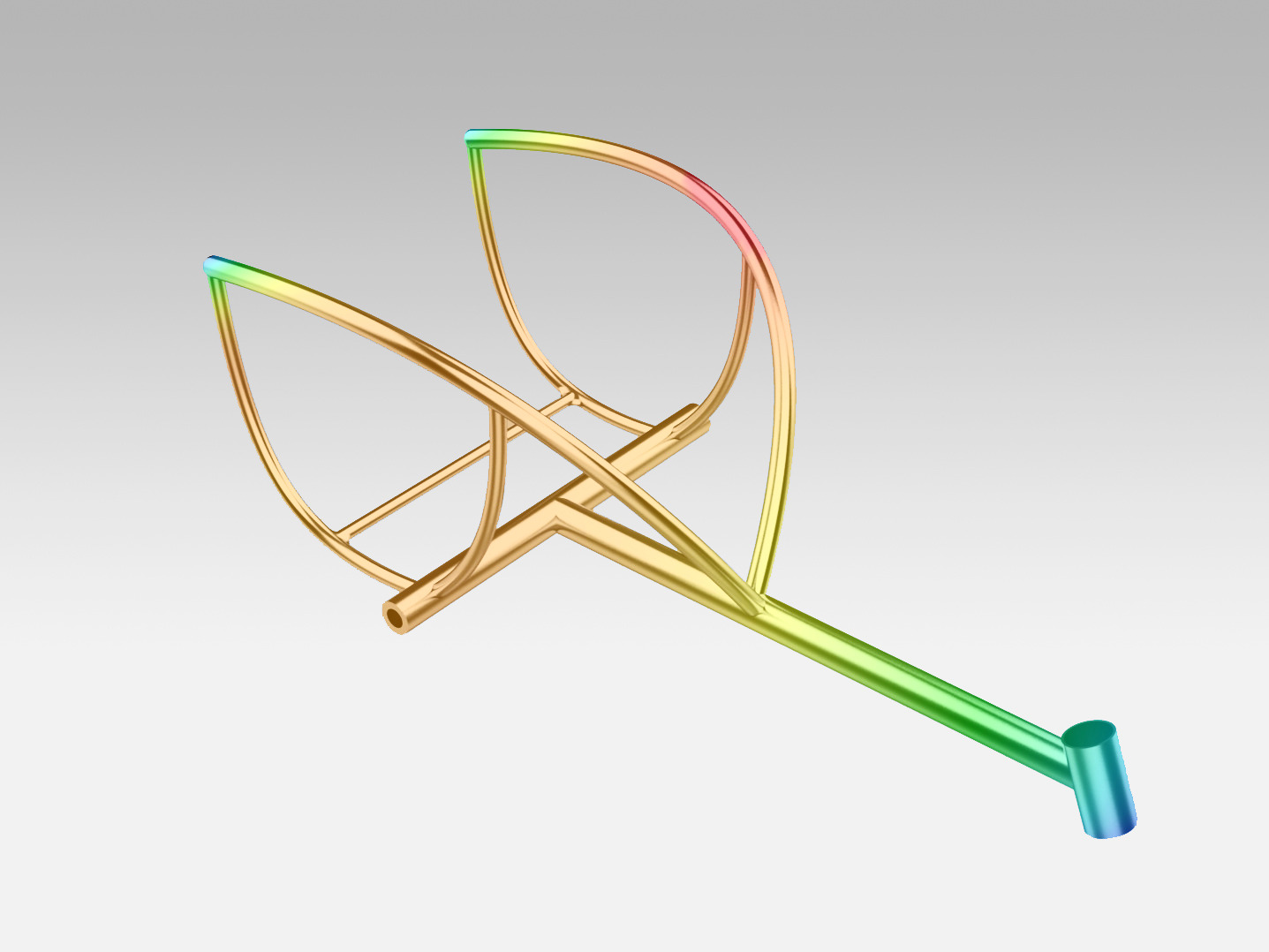 FEA stress plot of a racing frame