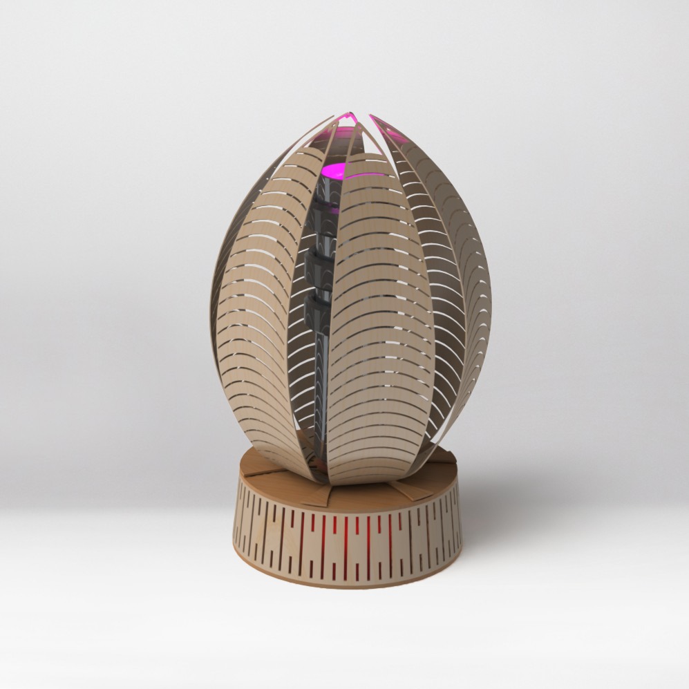 The Tamagori folding-egg lamp