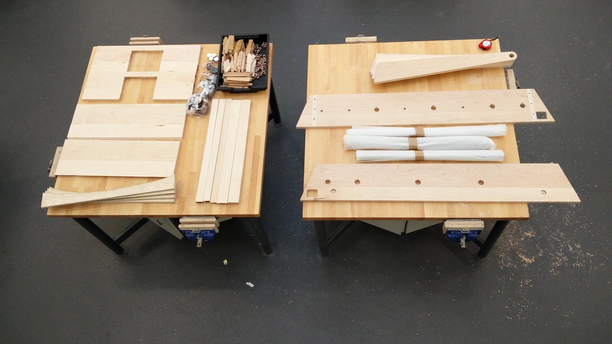Full part inventory laid out