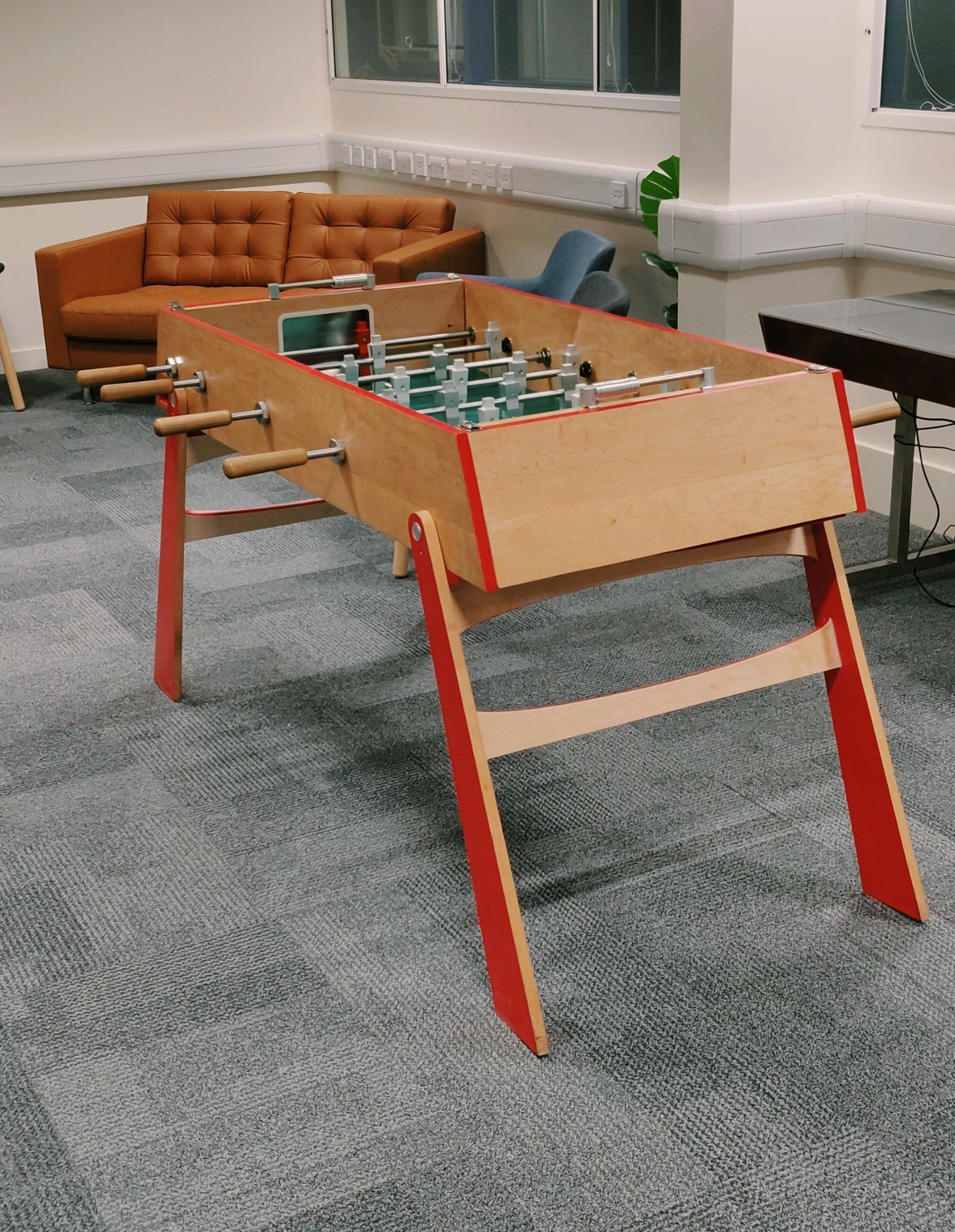 The finished Retro Table Football in the studio lounge