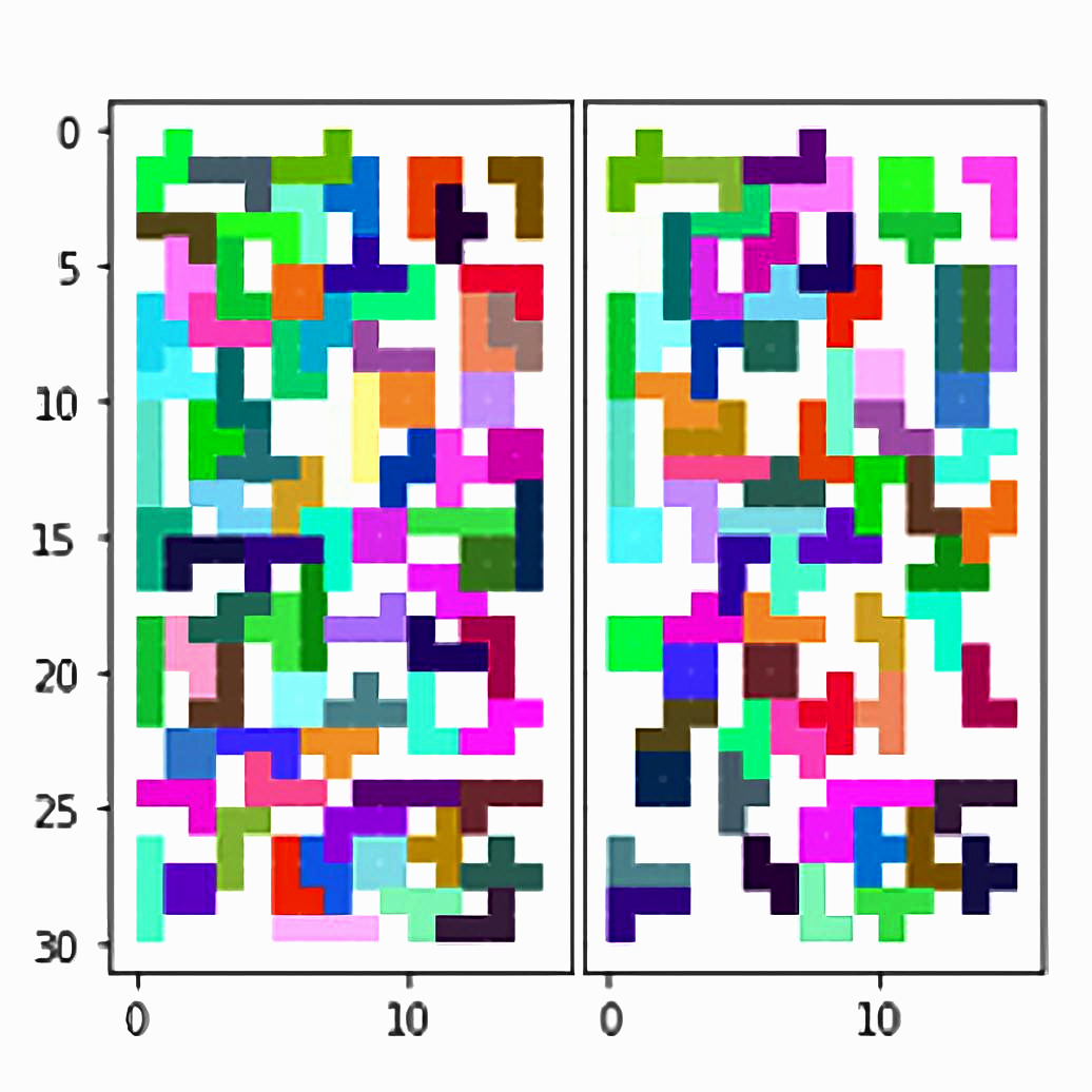 Tetris-piece packing solutions